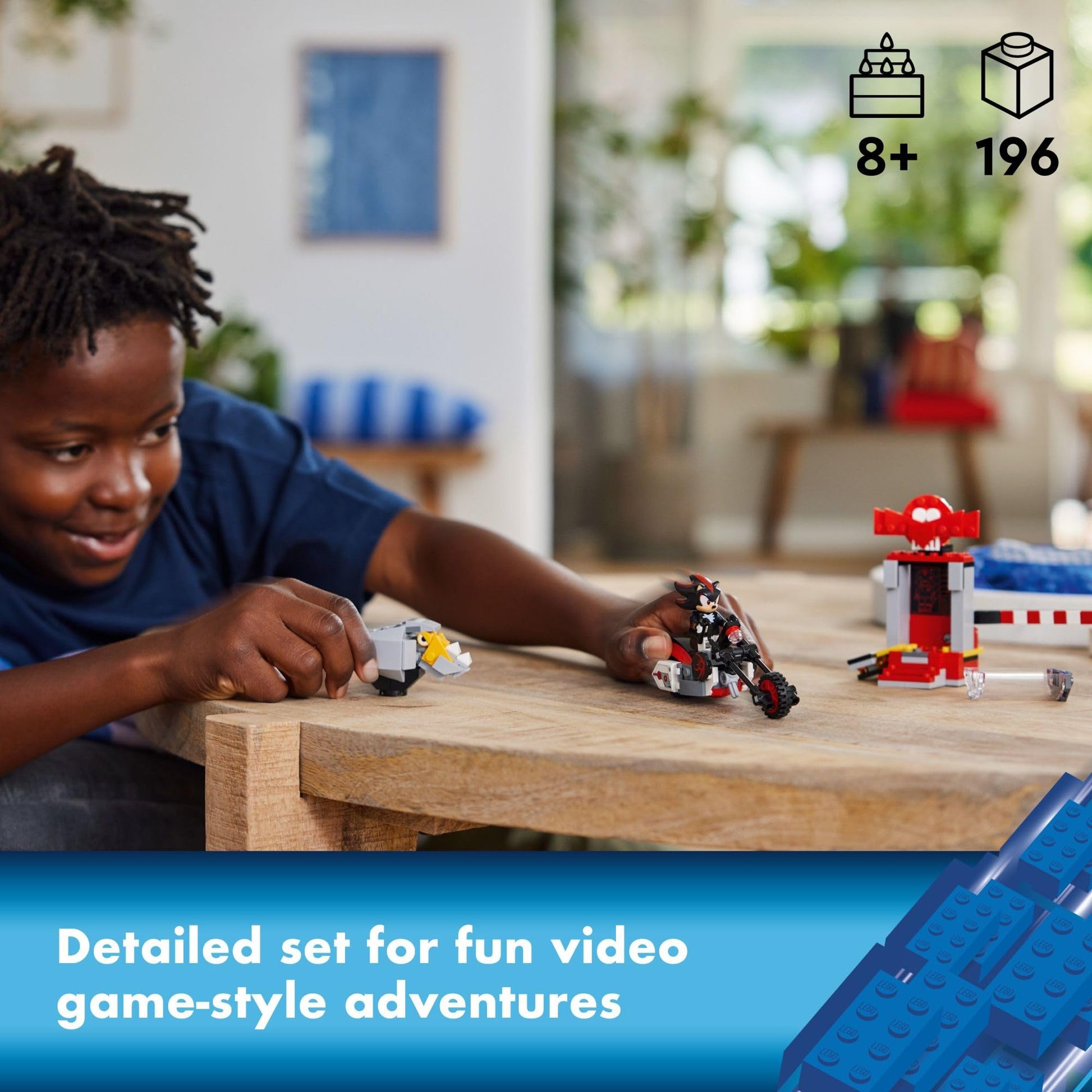 LEGO Sonic The Hedgehog Shadow The Hedgehog Escape Building Set, Motorcycle Toy, Video Game Character Figures, Sonic Toy for Kids, Gift for Gamers