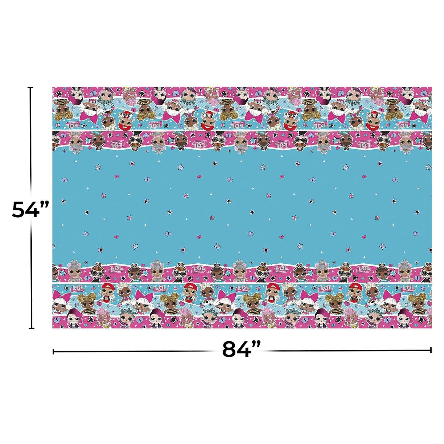 Multicolor LOL Surprise Rectangular Plastic Table Cover - 54"x84" (1 Count) | Durable & Easy-to-Clean, Perfect for Kids Birthday Parties & Special