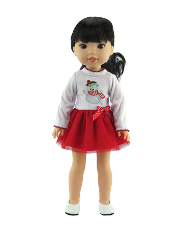 American Fashion World Christmas Snowman Dress for 14-Inch Dolls | Premium Quality & Trendy Design | Dolls Clothes for Popular Brands