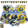 Batman Birthday Decorations Set with Batman Party Decorations and Complete Batman Party Supplies for Kids Superhero Tableware Plates Cups Napkins