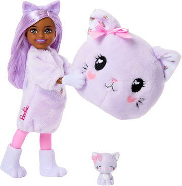 Barbie Cutie Reveal Cuddly Series Chelsea Small Dolls & Accessories with 6 Surprises Including Color Change & Mini Pet (Styles May Vary)