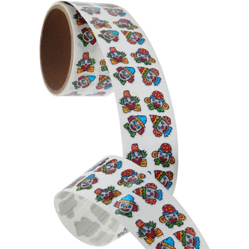 Jillson Roberts Bulk Roll Prismatic Stickers, Clown Faces - 100 Repeats