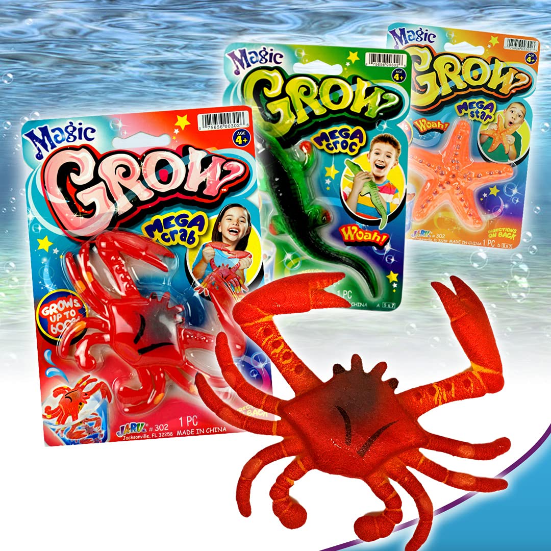 JA-RU Magic Grow Ocean Themed Water Animals (6 Packs Assorted) Beach Life Theme Toys | Bulk Expanding Bath and Pool Toys for Kids. Sea Creatures Party