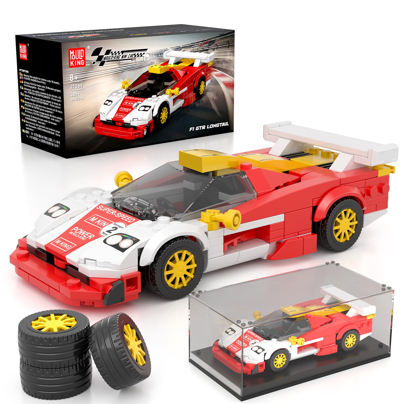 Mould King GTRLongtail Speed Champion Car Building Kits, MOC Racing Car Toys Model, Vehicle Blocks Set Suitable for Boys to Build, House Decoration