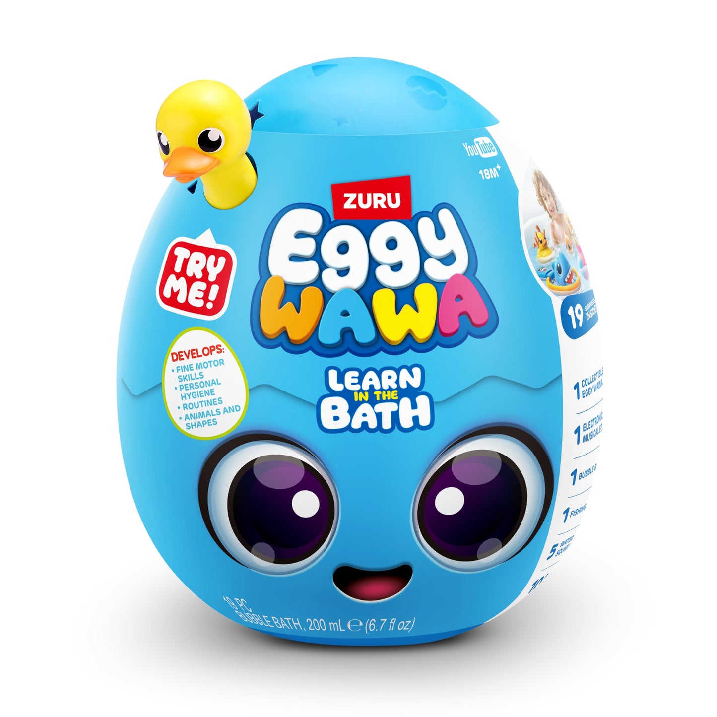 Eggy Wawa Learn in The Bath by ZURU, Pre-K Interactive Baby and Toddler Learning Toy with Music, Education, Learning, Motor Skills