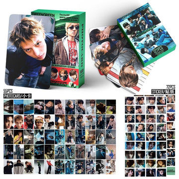 sunlelekz Cortis GREENGREEN Photocard & Sticker Set - 127PCS (55PCS Lomo Cards + 72PCS Stickers) Kpop Collectible Merchandise