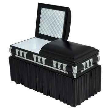 Deluxe Black Casket for Wrestling Action Figures with Removable Base