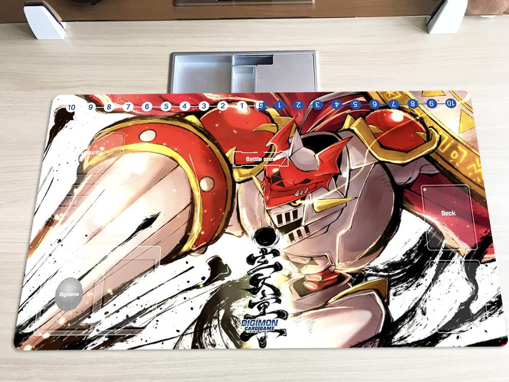 Mlikemat New DTCG Duel Playmat Digimon Galantmon Trading Card Game TCG CCG Mat Pad + Free Bag (ZD002-222-SM)