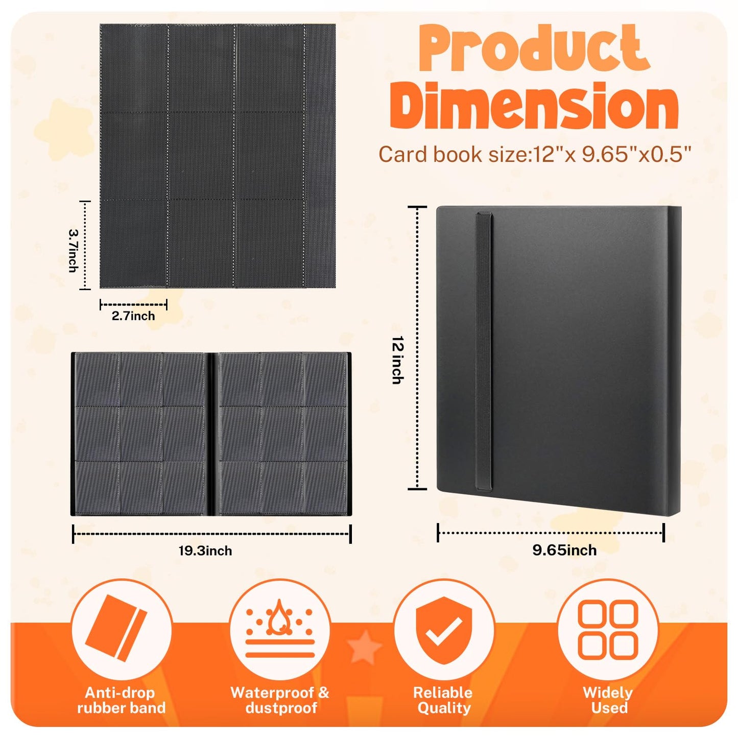 Card Binder, 9 Pocket Trading Card Album Folder,20 Pages, 360 Card Capacity Sports Card Binder, Premium Card Binders Compatible with MTG, TCG