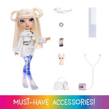 RAINBOW HIGH Sparkle & Shine Doll - Whitney 11" Fashion Doll with White Hair and Magic Bubbles on Legs, Color, Style, Play, Collectible, for Kids Ages