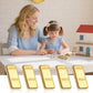 100PCS Tiny Fake Gold Bar for Crafts and Dollhouse Miniatures, Shiny Novelty Item for Fairy Garden, Micro Landscaping, Christmas, and Chinese New Year