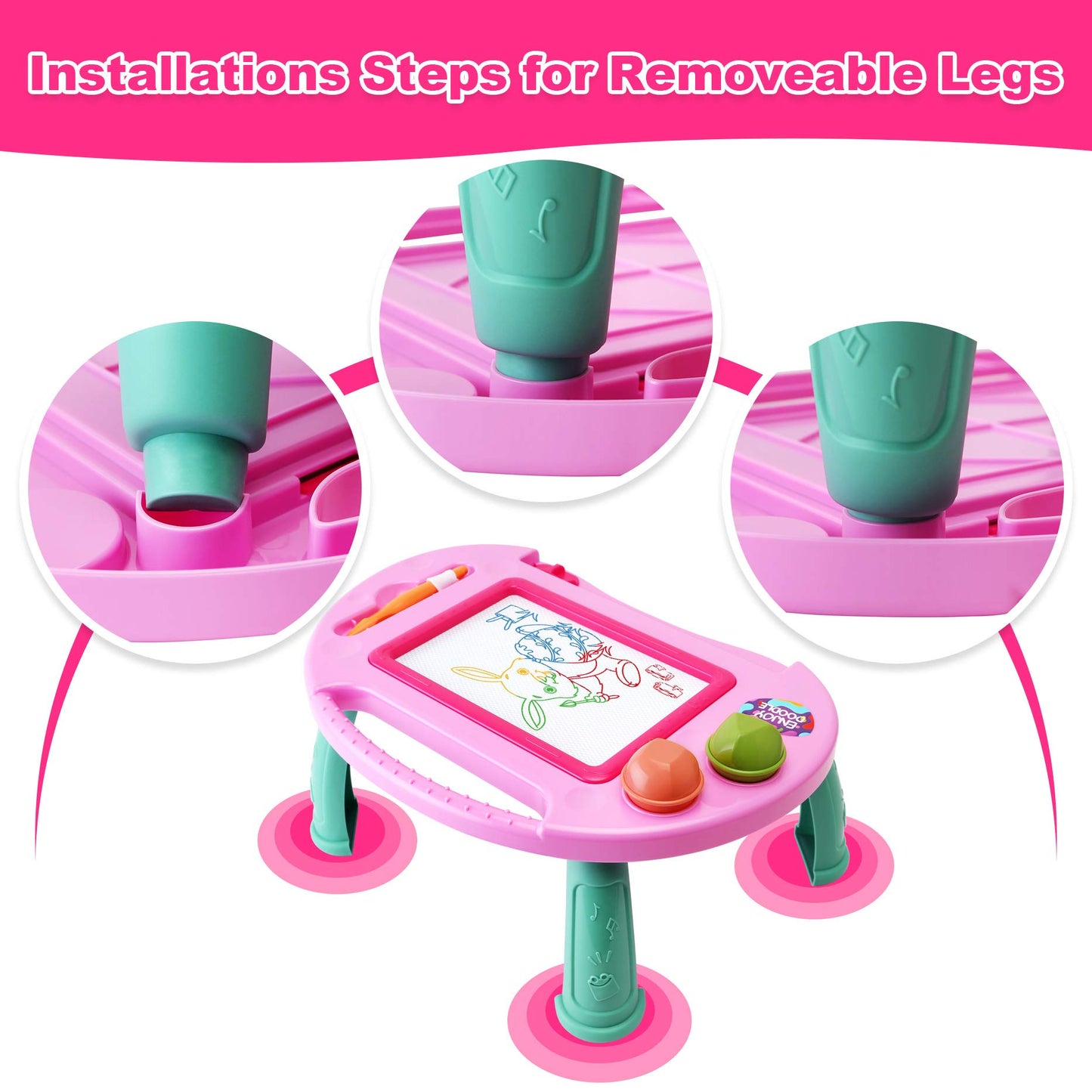 Toys for 2-4 Year Old Girls,Magnetic Drawing Board,Toddler Toys for Girls Age 2 3,Erasable Doodle Board for Kids,Learning Toy for Toddler 2 3 4 5,Gift