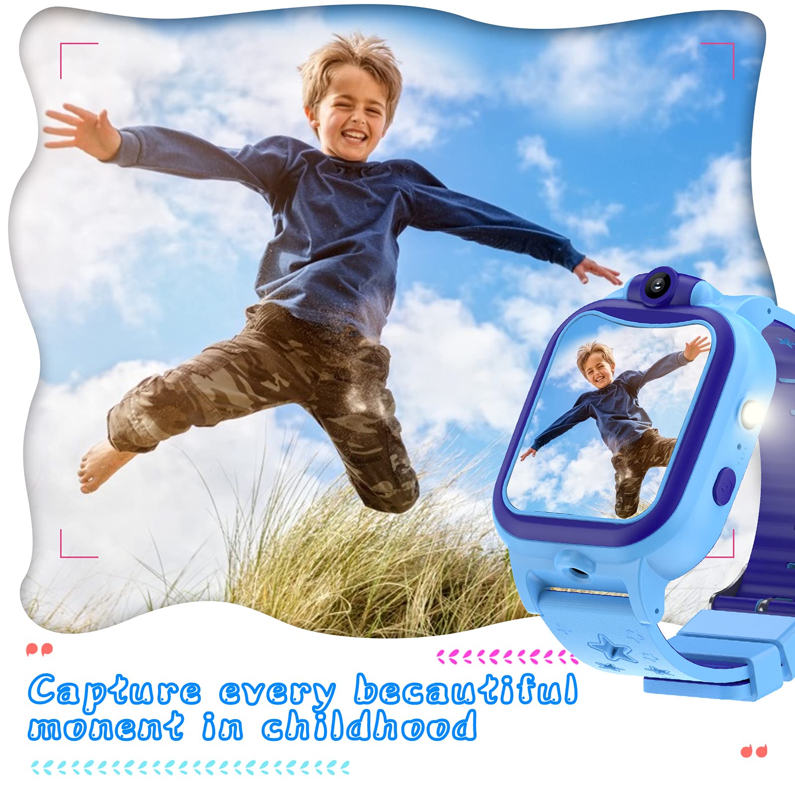 GYET Kids Smart Watch Boys 3-10 Year,Touchscreen Children Digital Watch with Camera Mp3 Pedometer Games Boys Watches Toys Christmas Birthday Gifts