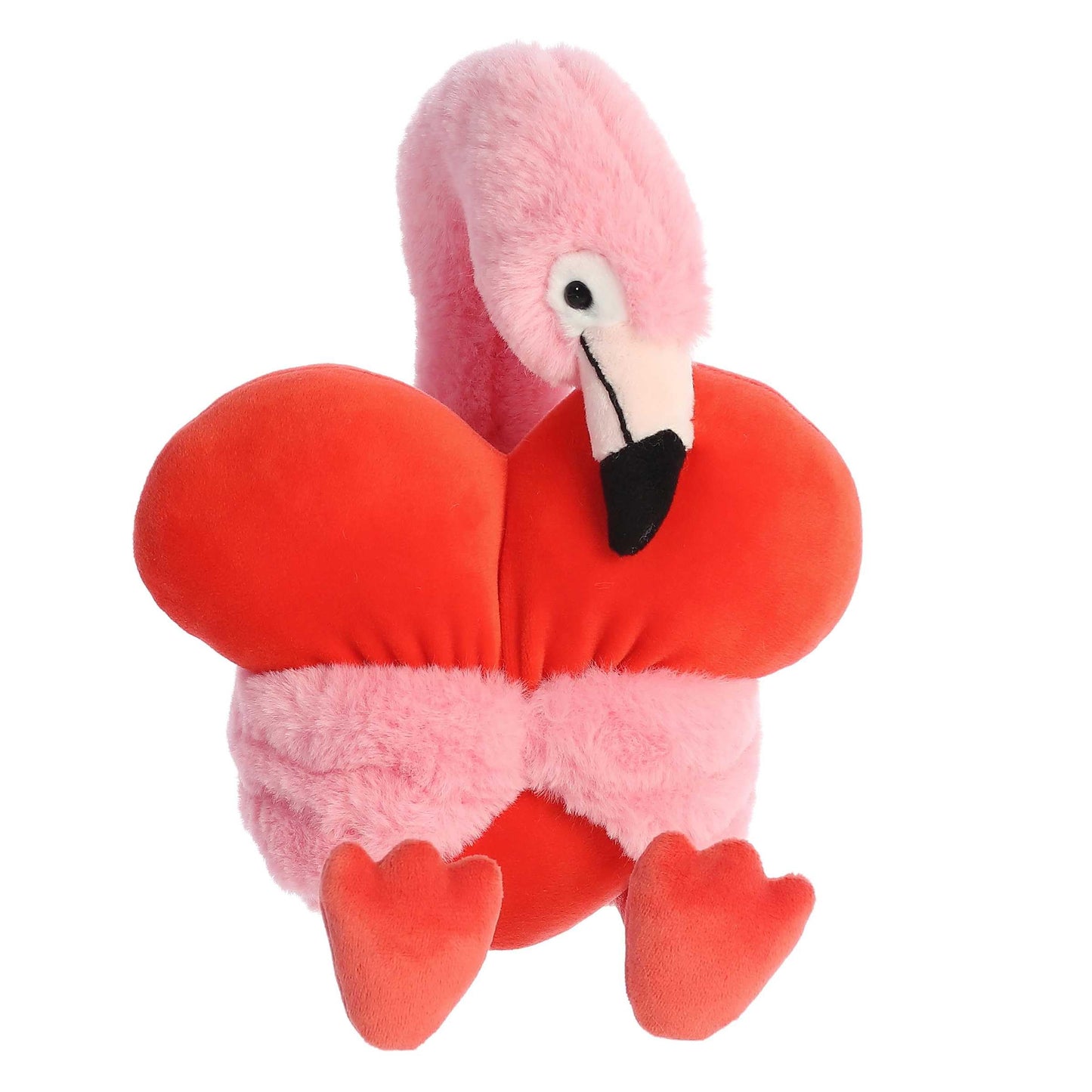 Aurora® Heartwarming Valentine Heart Huggers™ Fiora Flamingo™ Stuffed Animal - Decorative Charm - Loveable Companions - Pink 11 Inches