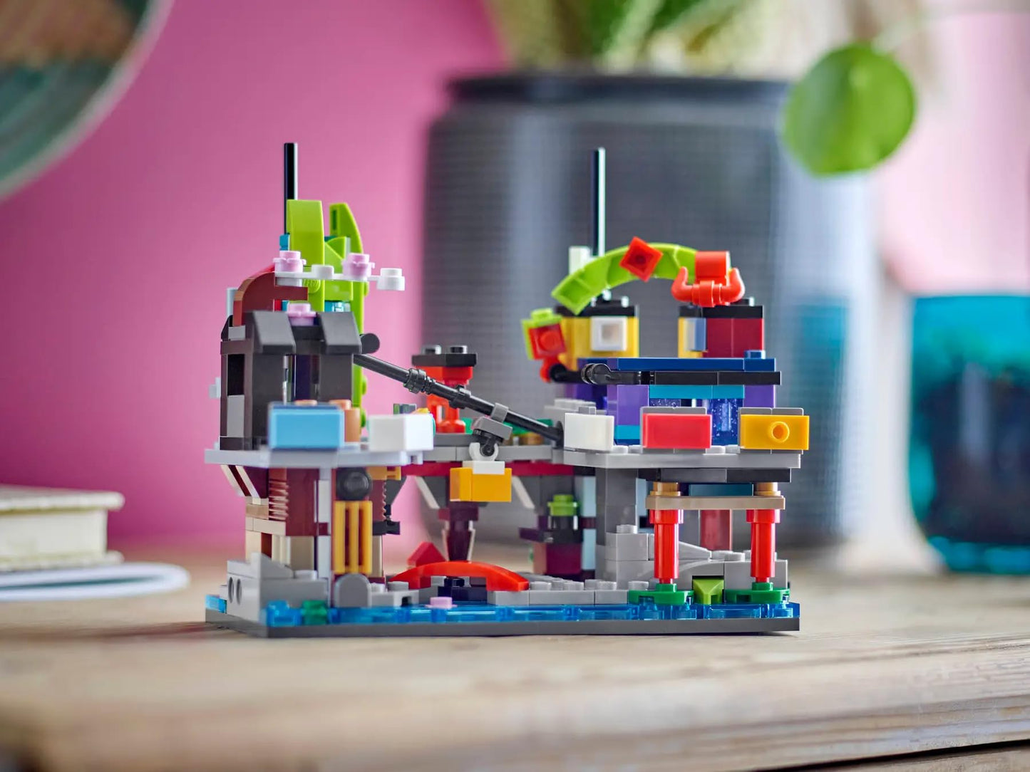 LEGO NINJAGO Micro City Markets Building Set 40706, Collectible Market Model, 365 Pieces, Ages 10+