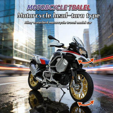 HTLNUZD 1/6 Scale R1250GS ADV Alloy Diecast Motorcycle Model, Collectible Vehicle Toy, Miniature Motorbike for Collection & Gift (black-R1250 with 3
