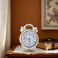 1Pcs Silver 1/12 Miniature Alarm Clock Dollhouse Decoration Accessories,Miniature Dollhouse Accessories (0.4x0.2x0.6 inch)