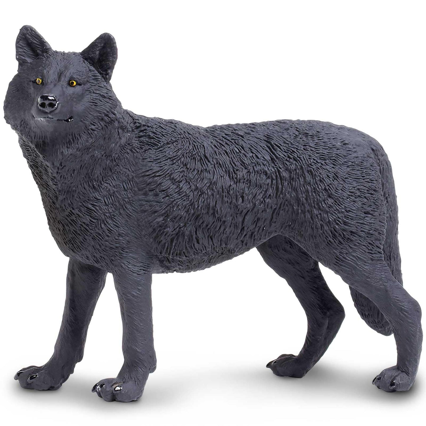 Safari Ltd. Black Wolf Figurine - Realistic 5.3" Figure - Educational Toy for Boys, Girls, and Kids Ages 1+