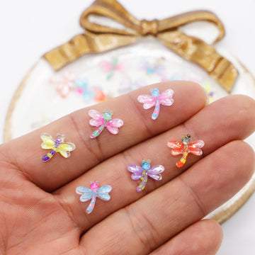 Micro Resin Dragonflies, Dollhouse Miniature Tiny Colorful Butterflies, Terrarium Fairy Garden Cartoon Dragonfly, Mini Micro Landscaping Decoration