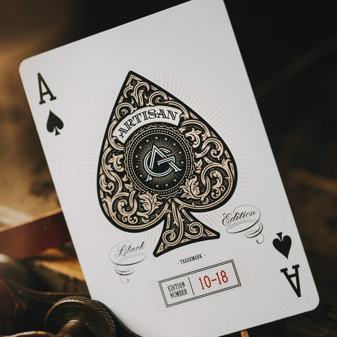 theory11 Artisan Playing Cards Black - Gold Foil Hand-Illustrated Poker Deck with Elegant Art, Magic, Cardistry, Game Night Gift for Card Collectors