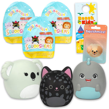 Squishmallows Squooshems Fantasy Squad Set - Bundle with 3 Mystery Squad Mini Squishy Toy Blind Bags Plus Stickers, More | Mini Squishmallows