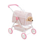 Olivia's Little World Polka Dots Princess Doll Animal Stroller with Detachable Toy Pet Carrier - Pet Doll Pram for 3 yrs and Up - Pink/Gray