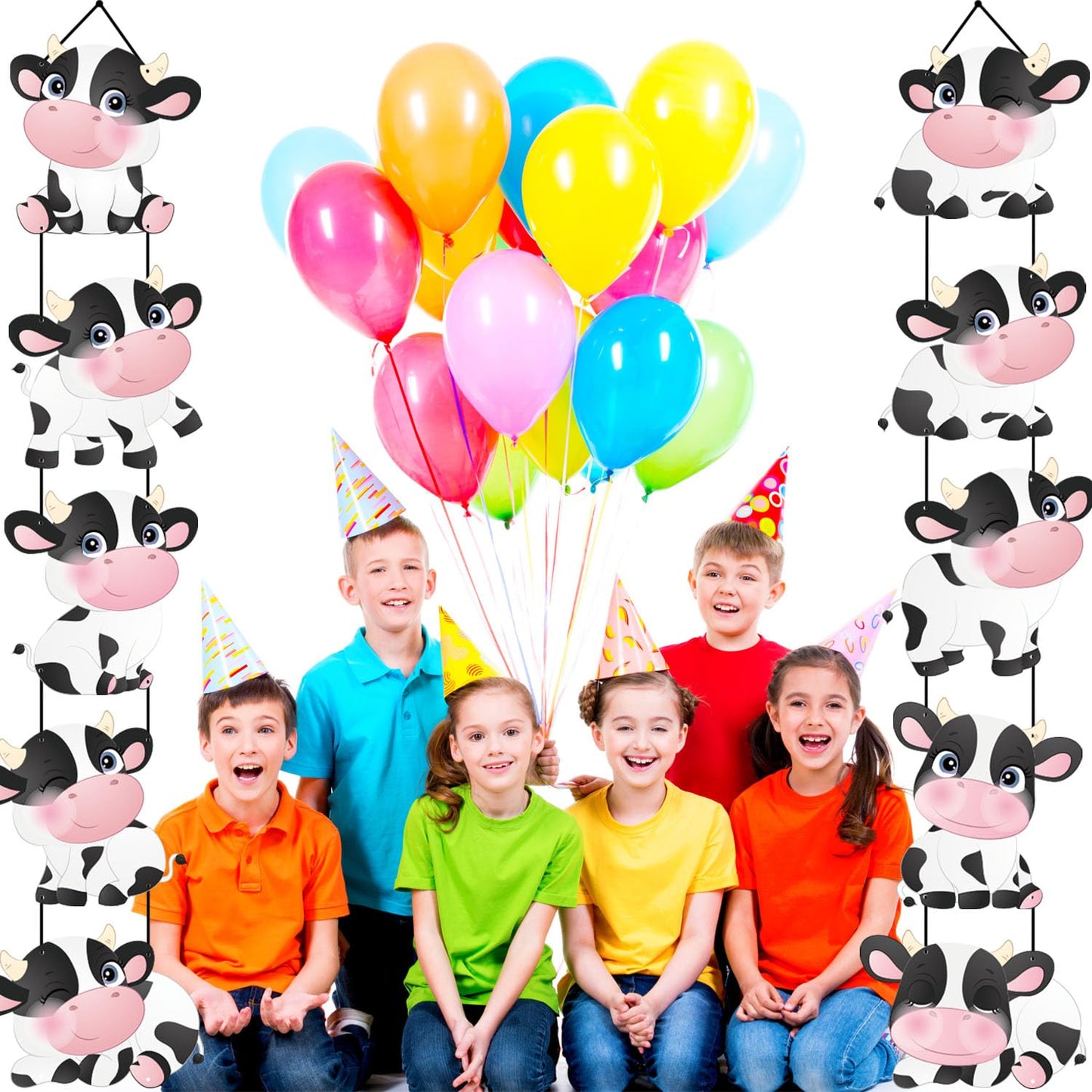 Cow Print Birthday Party Decorations Banner, Farm Animal Cow Print Party Supplies, Indoor Home Wall Outdoor Banner Backdrop Porch Sign for Kids Boys