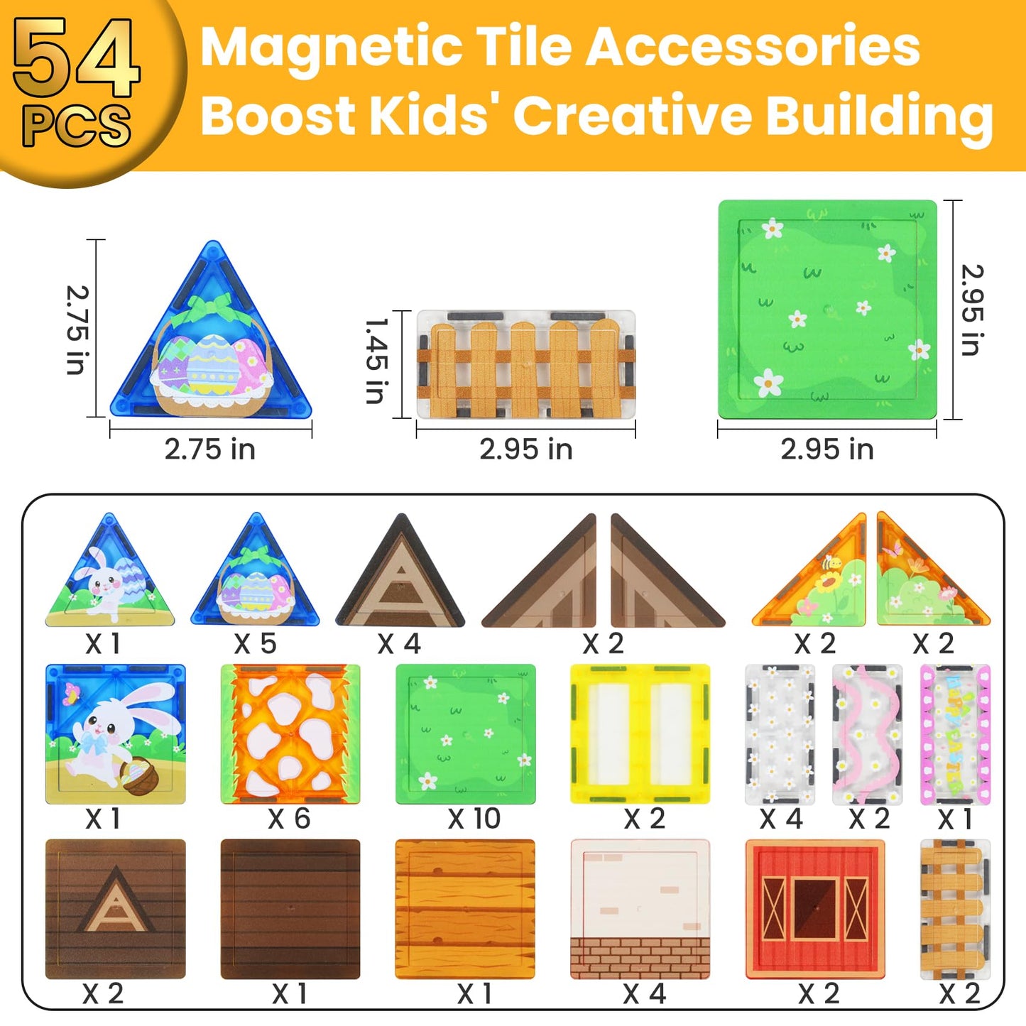 Sisxmif Magnetic Tiles for Kids Ages 4-8, Magnetic Building Blocks