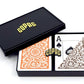 Copag 1546 Design 100% Plastic Playing Cards, Poker Size (Standard) Jumbo Index Orange/Brown Double Deck Set
