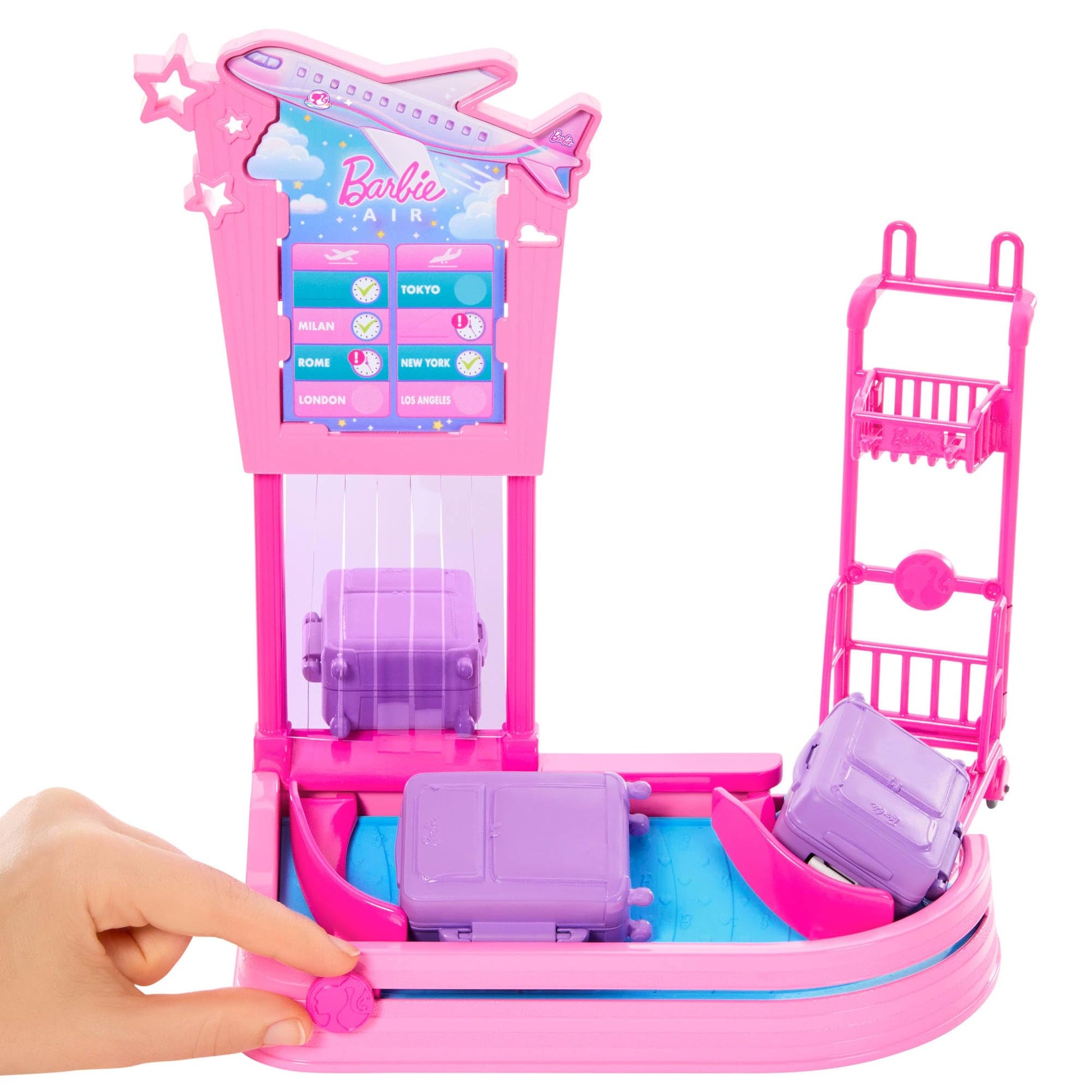 Barbie ‘Malibu’ Family & Friends Limitless Adventure Blonde Fashion Doll with Baggage Claim, Luggage, Trolly, Conveyer Belt and Carry-On