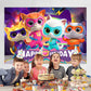 Super Cats Birthday Decorations,Super Cats Happy party Banner Backdrop for Kids Birthday Party Supplies (5x3ft)