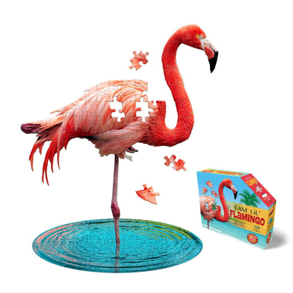 Madd Capp LiL' FLAMINGO 100 Piece Jigsaw Puzzle For Ages 5+ - 4009 - Unique Animal-Shaped Border, Poster Size when completed, Oversized Puzzle Pieces
