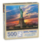 Bits and Pieces 500 Piece Puzzles for Adults - Large 18" x 24" Jigsaw Puzzles 500 Pieces Sunset on Liberty Island, Random Die Cut, No 2 Pieces Alike