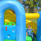 Island Hopper Curved Double Slide Recreational Bounce House with Safe Return Curved Slide and Climbing Wall - Indoor or Outdoor Bouncy Castle