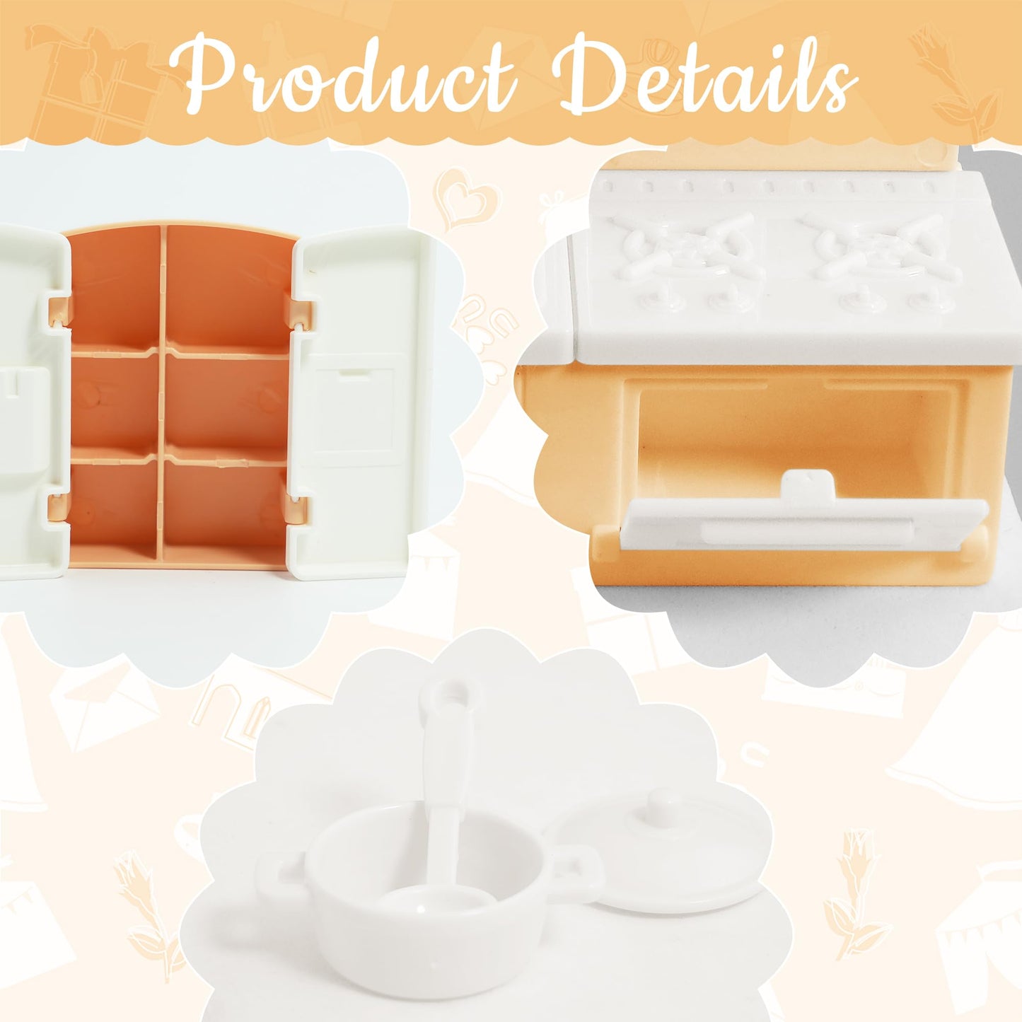 10 Pieces Mini Kitchen Set Dollhouse Kitchen Miniature Kitchen Set Doll Mini Kitchen for Kids Doll House Furniture and Accessories Set Mini Dollhouse