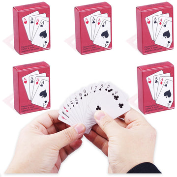 GNYOHUA 5 Decks Mini Playing Cards Party Favor, Miniature Poker Cards Traveling Decks Cards Festival Party Game Supply for Kids and Adults, 2 X 1.5