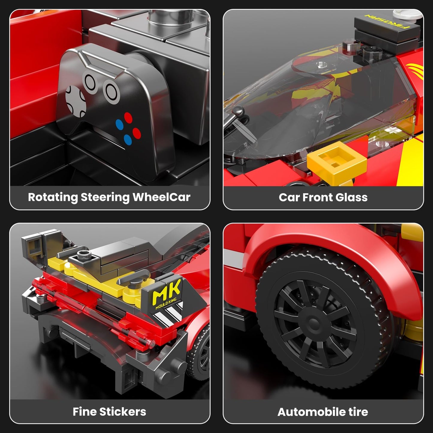 Mould King FR499P Speed Champion Car Building Kits, MOC Racing Car Toys Model, Vehicle Blocks Set Suitable for Boys to Build, House Decoration Gifts