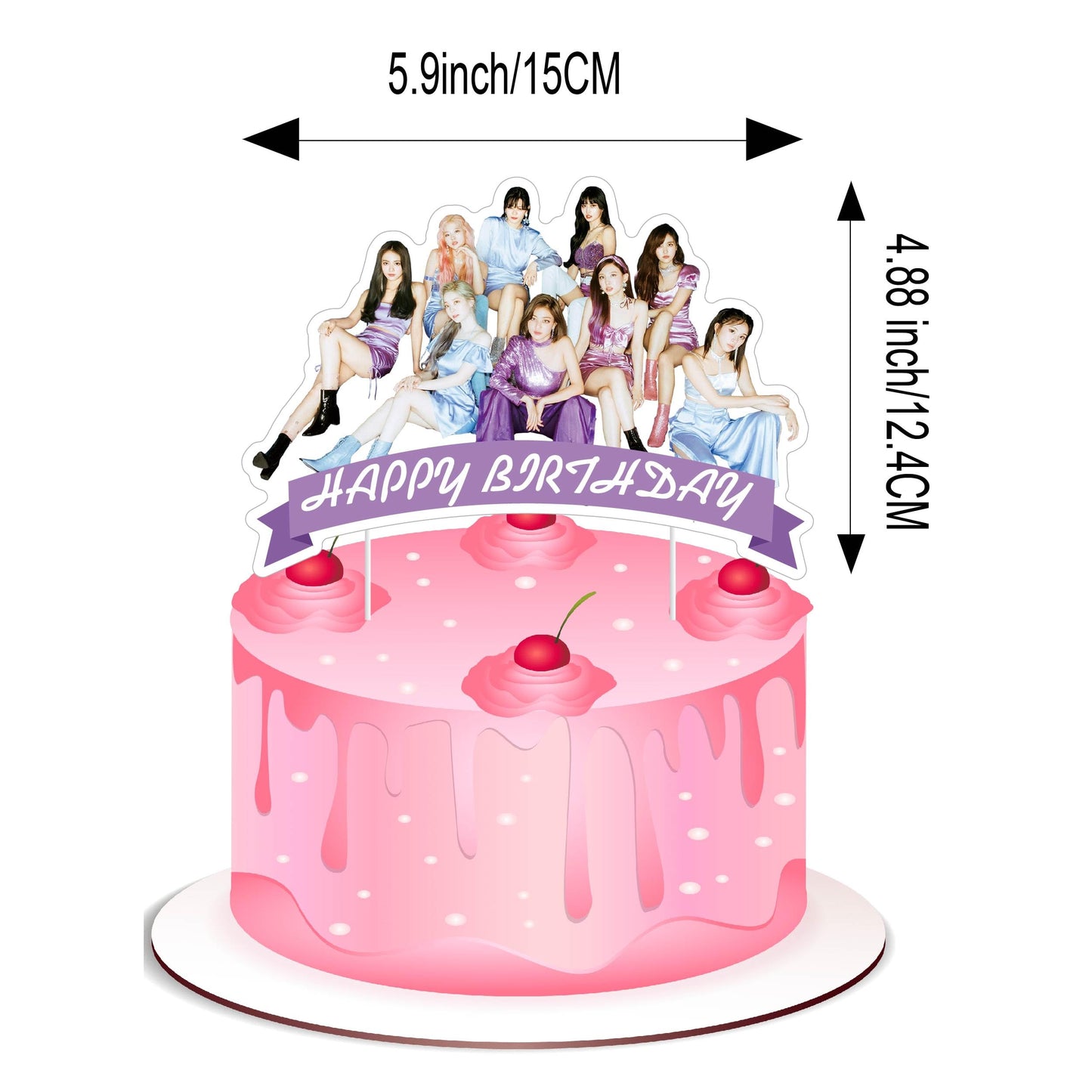 Twice Merch Party Decorations Include Happy Birthday Banners, Cake Toppers, Cupcake Toppers, Balloons