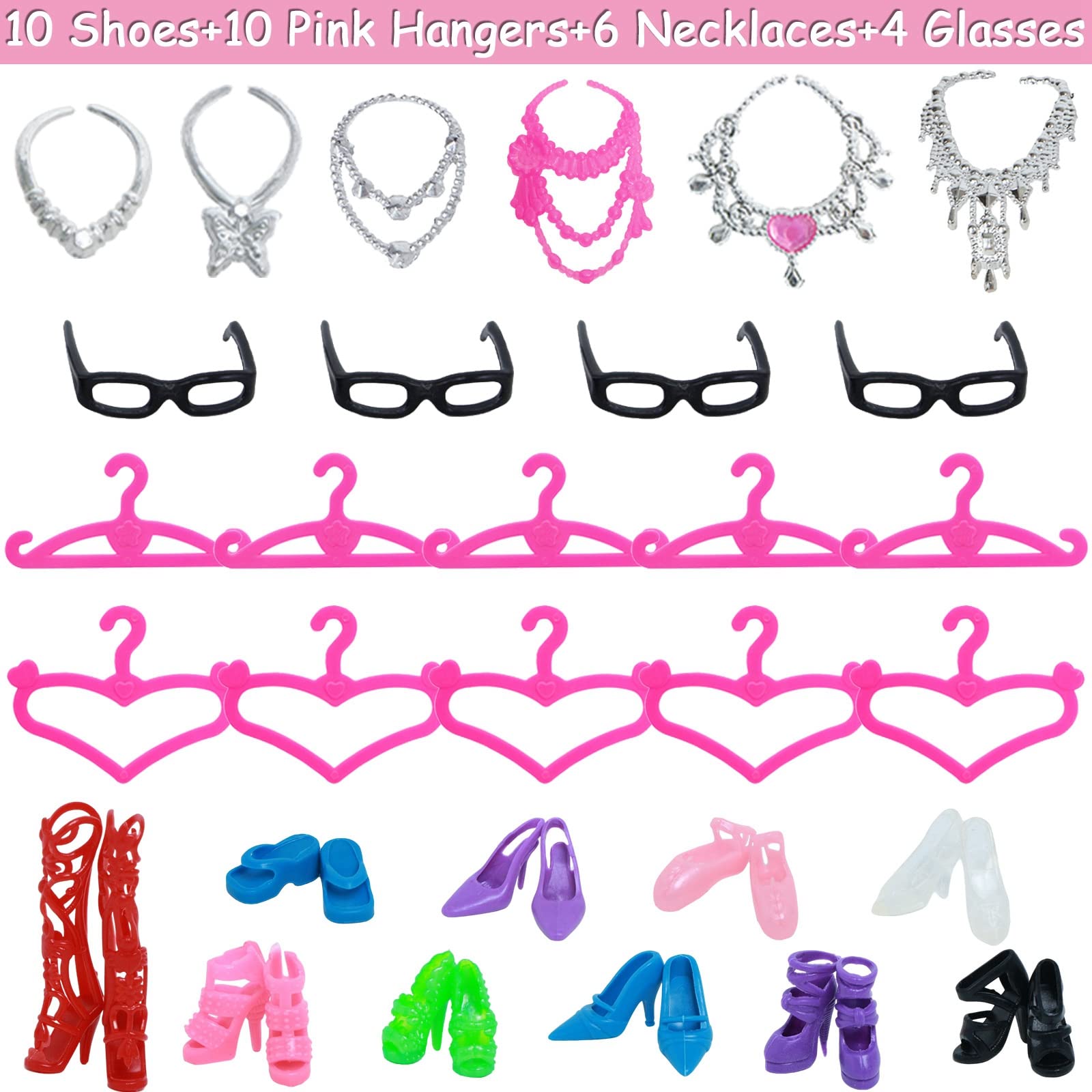 43Pcs Doll Clothes and Accessories Pack for 11.5 inch Girl Doll