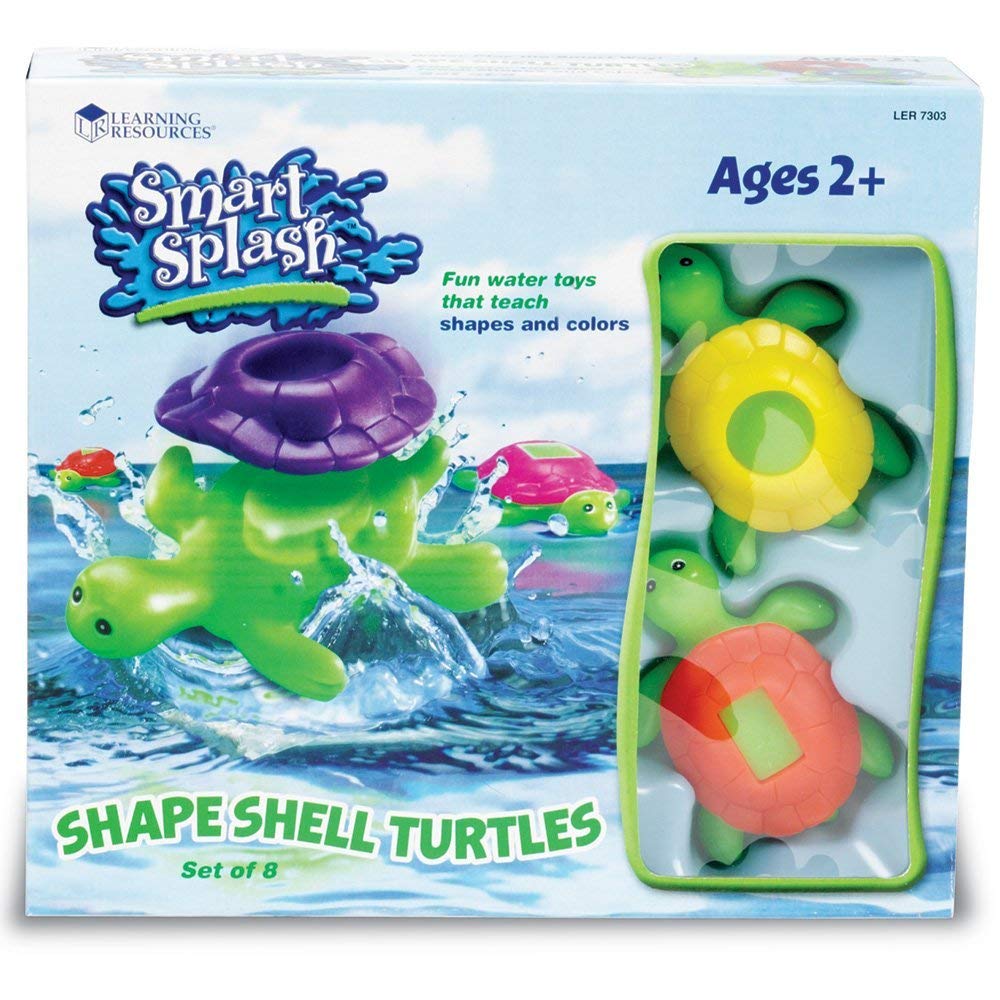 Learning Resources Shape Shell Turtles, Learn Shapes, Bath Toys Set of 8, Ages 2+