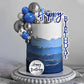 Man Cake Topper Blue Silver Disco Ball Boho Cake Topper Decorations for Navy Blue Boho Wedding Man Birthday (Blue 02)