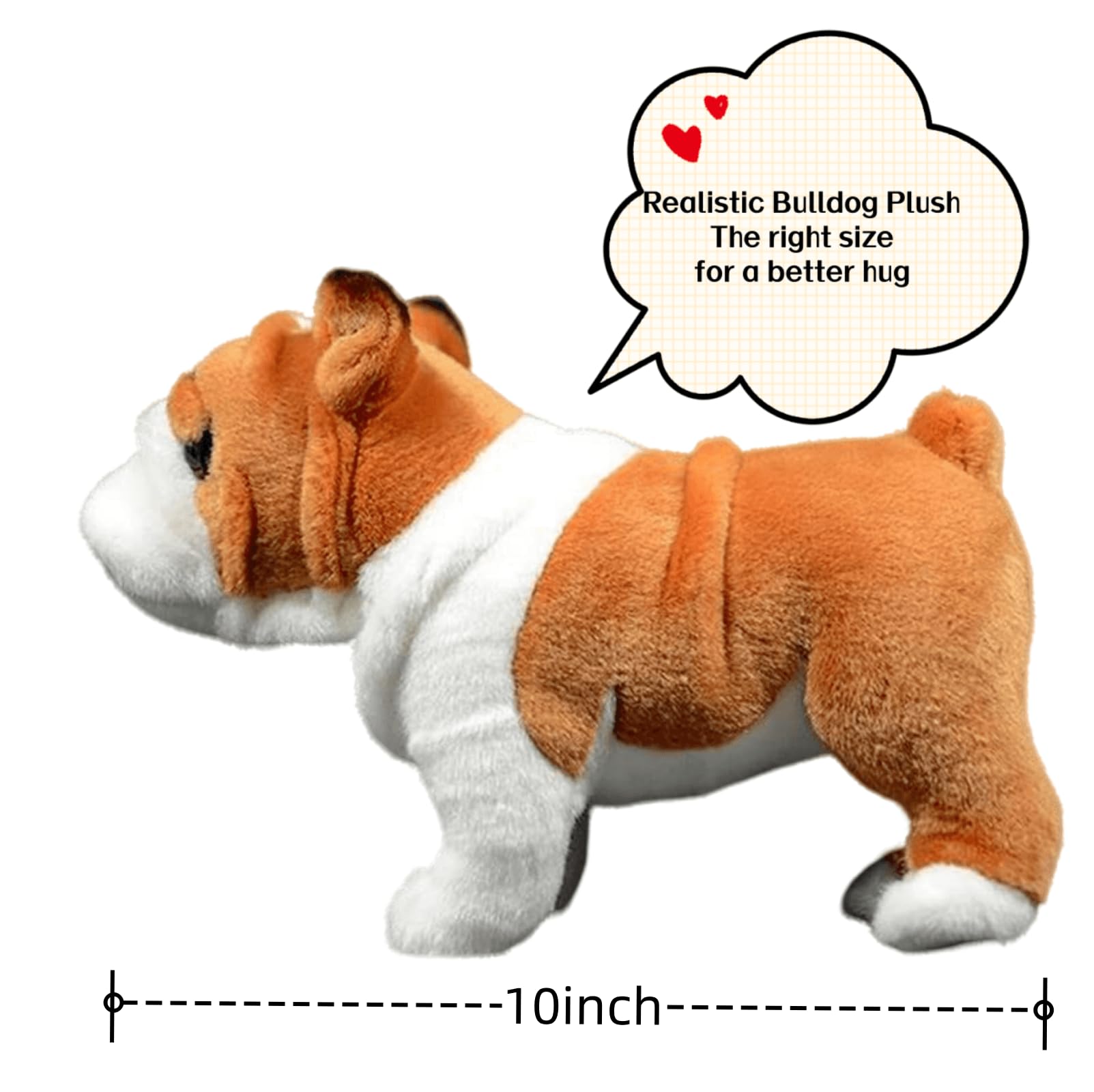 FRANKIEZHOU Lifelike Bulldog Plush-11.8" Bulldog Stuffed Animal,Soft Dog Stuffed Animals for Girls and Boys,Kid's Plush Toy,Hugging Plush
