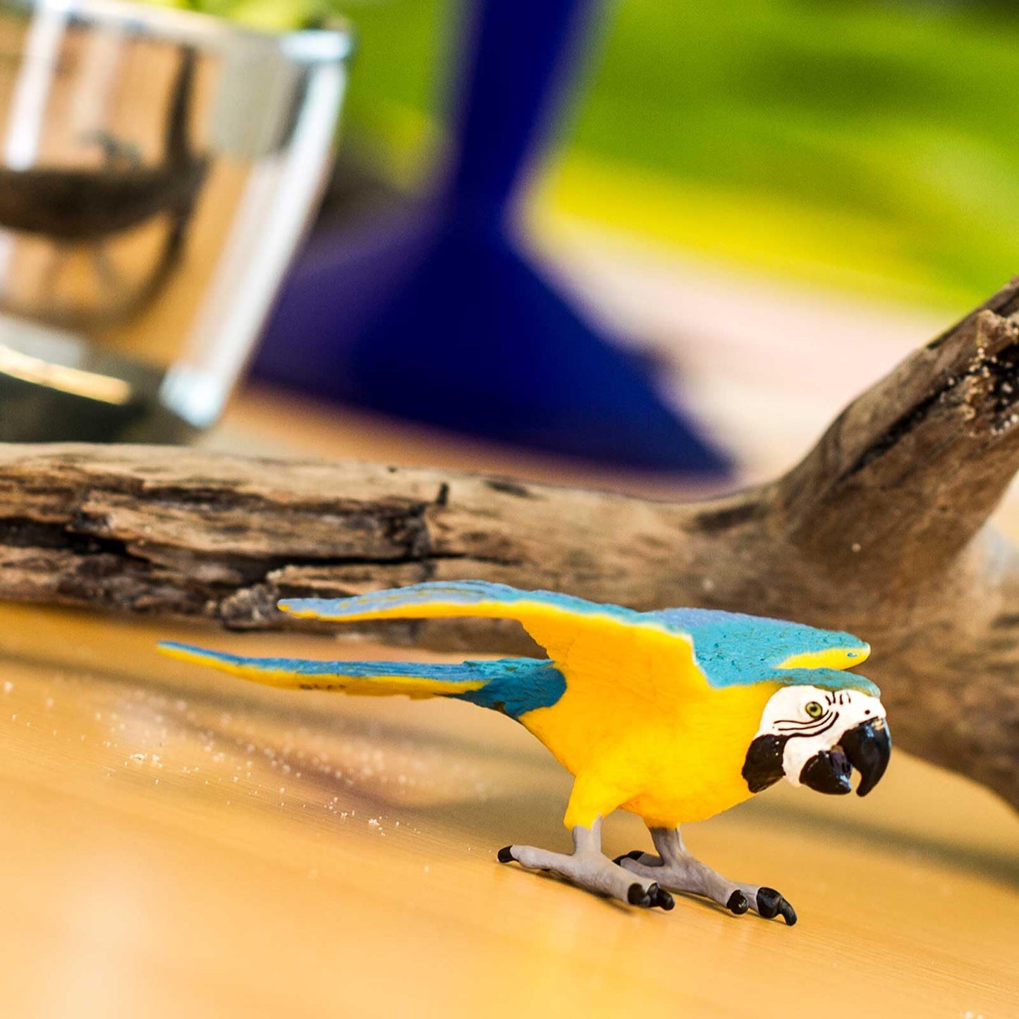 Safari Ltd. Blue and Gold Macaw Figurine - Detailed 4.5" Plastic Bird Figure - Educational Toy for Boys, Girls, and Kids Ages 3+