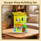 City Burger Shop Building Set, Tiny House Building Blocks Decor Model Kit, MOC Street View House for Adults Teens Age 14+, TV Fans (342 PCS)
