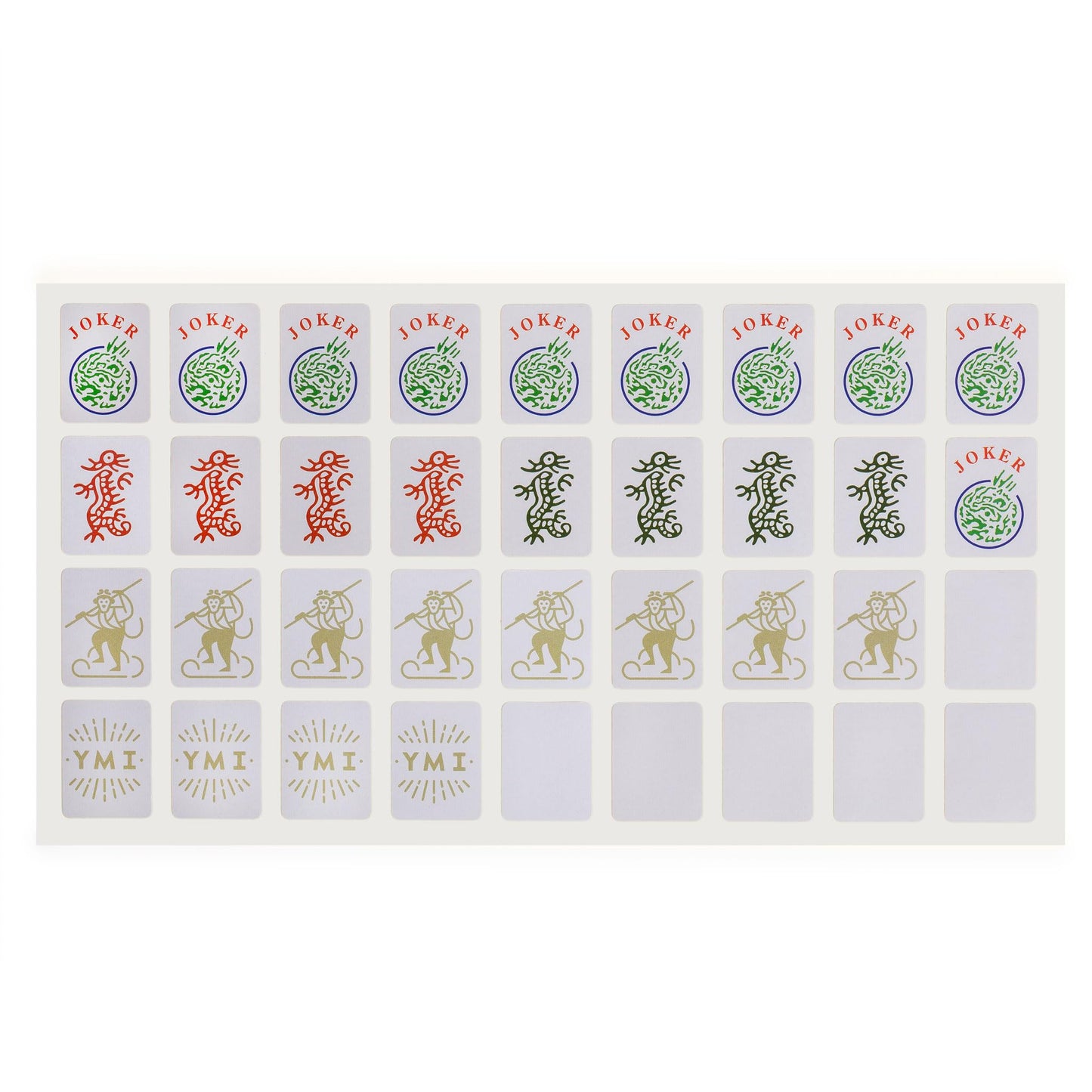 Yellow Mountain Imports Set of 180 American Mahjong Tile Decal Stickers - Made