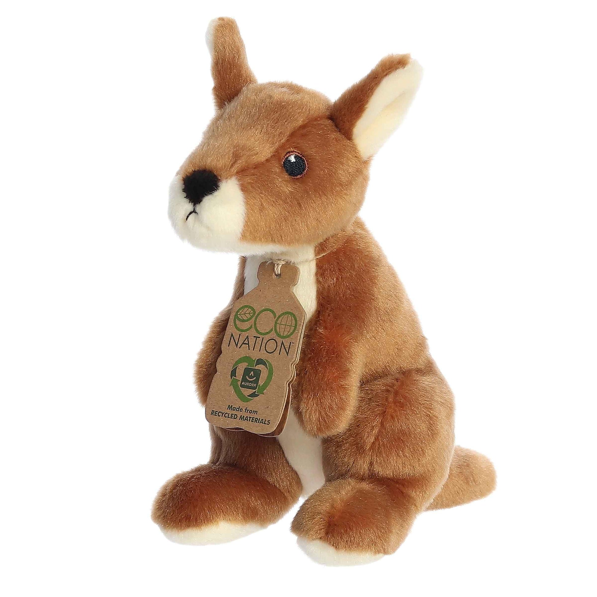 Aurora® Responsibly Made Eco Nation™ Eco Softies™ Kangaroo Stuffed Animal - Ideal for Playtime Adventures - Perfect for Birthdays or Just Because