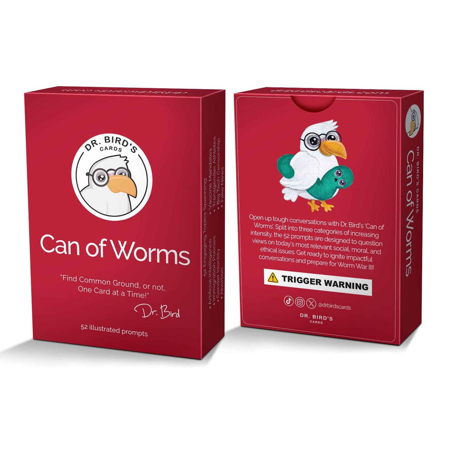 Dr. Bird's Cards - Can of Worms: The Ultimate Debate Card Game for Adults - Fun, Educational, and Intellectual Gift for College Students, Homeschool