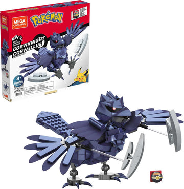 MEGA Corviknight Building Set With 340 Compatible Bricks and Pieces and Poké Ball, Toy Gift Set