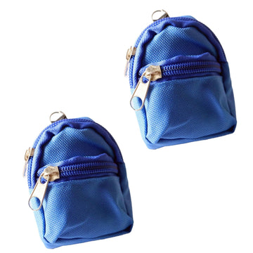 2Pcs Blue Mini Doll Backpack School Bag Model Dollhouse School Accessory for 1/6 Scale Dollhouse Décor,Simulation Mini School Bag Model,Dollhouse