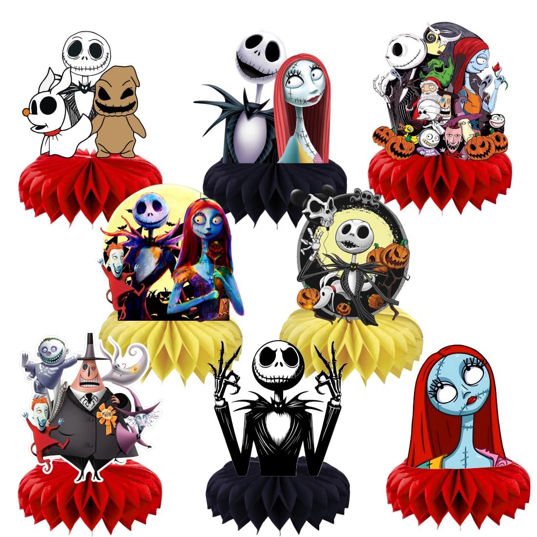 8Pcs Nightmare Table Centerpieces Birthday Party Supplies Double Side Table Decorations for Kids Party Decorations